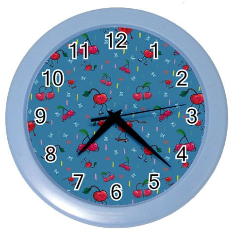 Red Cherries Athletes Color Wall Clock from ArtsNow.com Front