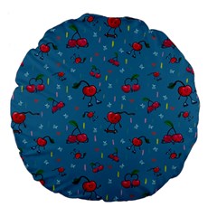 Red Cherries Athletes Large 18  Premium Flano Round Cushions from ArtsNow.com Back