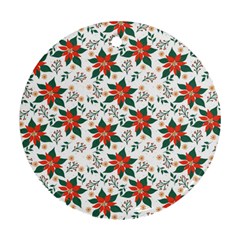 Large Christmas Poinsettias On White Round Ornament (Two Sides) from ArtsNow.com Back