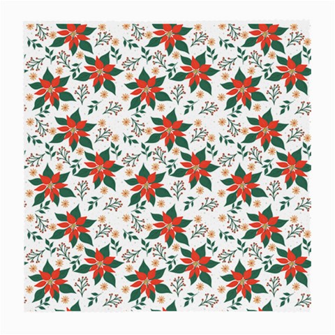Large Christmas Poinsettias On White Medium Glasses Cloth from ArtsNow.com Front