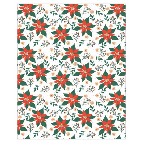 Large Christmas Poinsettias On White Drawstring Pouch (XL) from ArtsNow.com Back