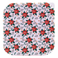 Large Christmas Poinsettias On White Stacked food storage container from ArtsNow.com Blue