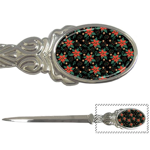 Large Christmas Poinsettias on Black Letter Opener from ArtsNow.com Front