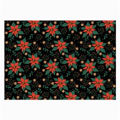 Large Christmas Poinsettias on Black Large Glasses Cloth (2 Sides) from ArtsNow.com Back