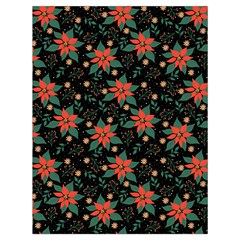 Large Christmas Poinsettias on Black Drawstring Bag (Large) from ArtsNow.com Front