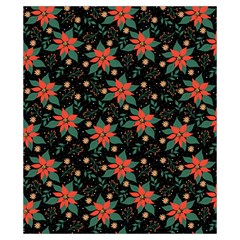 Large Christmas Poinsettias on Black Drawstring Pouch (XS) from ArtsNow.com Back