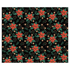 Large Christmas Poinsettias on Black Medium Tote Bag from ArtsNow.com Front