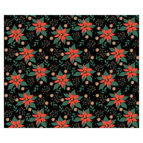 Large Christmas Poinsettias on Black Zipper Medium Tote Bag from ArtsNow.com Front