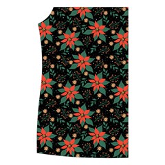 Large Christmas Poinsettias on Black Women s Button Up Vest from ArtsNow.com Front Right