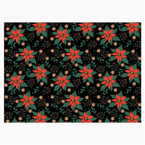 Large Christmas Poinsettias on Black Roll Up Canvas Pencil Holder (M) from ArtsNow.com Front