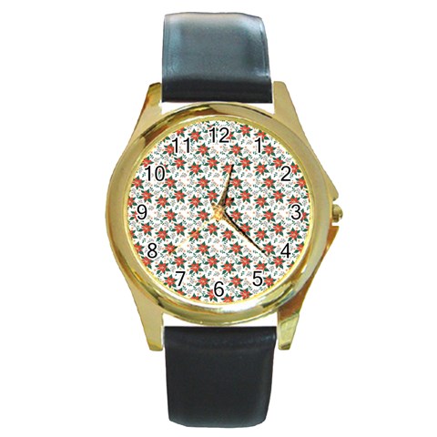 Vidffffa Round Gold Metal Watch from ArtsNow.com Front