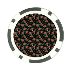 Medium Red Christmas Poinsettias on Black Poker Chip Card Guard (10 pack) from ArtsNow.com Back