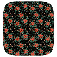 Medium Red Christmas Poinsettias on Black Toiletries Pouch from ArtsNow.com Side Right