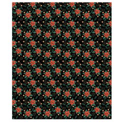 Medium Red Christmas Poinsettias on Black Waist Pouch (Small) from ArtsNow.com Back Strap