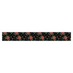 Medium Red Christmas Poinsettias on Black Make Up Case (Large) from ArtsNow.com Zipper Back