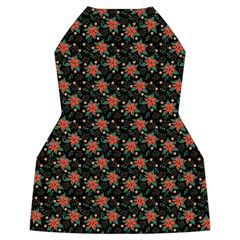 Medium Red Christmas Poinsettias on Black Women s Long Sleeve Raglan Tee from ArtsNow.com Back