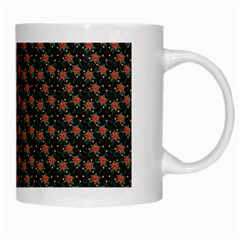 Small Red Christmas Poinsettias On Black White Mugs from ArtsNow.com Right