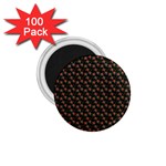 Small Red Christmas Poinsettias On Black 1.75  Magnets (100 pack) 