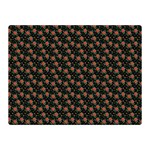 Small Red Christmas Poinsettias On Black Double Sided Flano Blanket (Mini) 