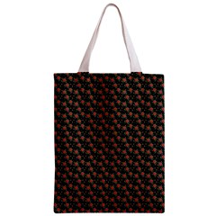 Small Red Christmas Poinsettias On Black Zipper Classic Tote Bag from ArtsNow.com Front