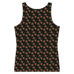 Small Red Christmas Poinsettias On Black Sport Tank Top  from ArtsNow.com Back