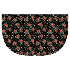 Small Red Christmas Poinsettias On Black Make Up Case (Medium) from ArtsNow.com Side Right