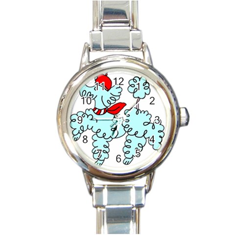 Doodle Poodle  Round Italian Charm Watch from ArtsNow.com Front
