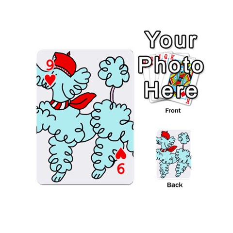 Doodle Poodle  Playing Cards 54 Designs (Mini) from ArtsNow.com Front - Heart9