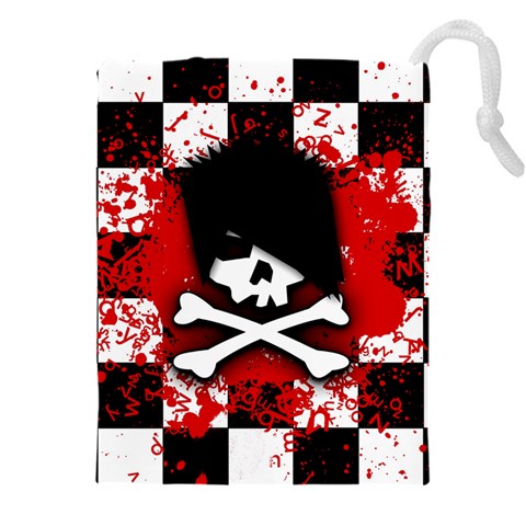 Emo Skull Drawstring Pouch (4XL) from ArtsNow.com Front