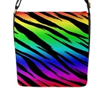Rainbow Tiger Flap Closure Messenger Bag (L)