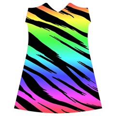 Rainbow Tiger Ruffle Detail Chiffon Dress from ArtsNow.com Front