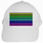 Rainbow Stripes White Cap