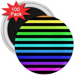 Rainbow Stripes 3  Magnets (100 pack)