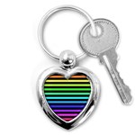 Rainbow Stripes Key Chain (Heart)