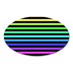 Rainbow Stripes Oval Magnet