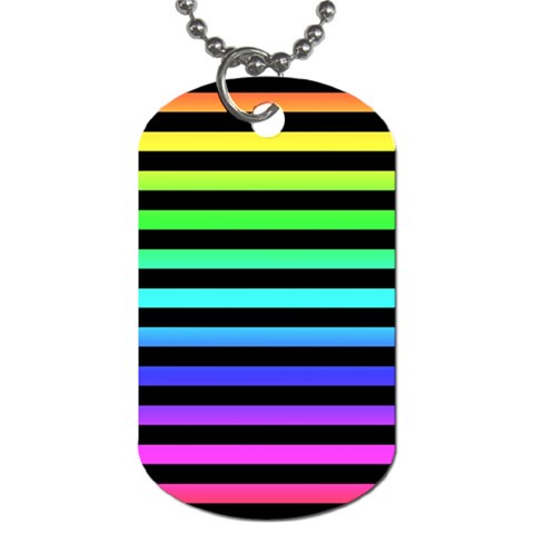Rainbow Stripes Dog Tag (One Side) from ArtsNow.com Front