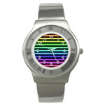 Rainbow Stripes Stainless Steel Watch
