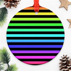 Rainbow Stripes Round Ornament (Two Sides) from ArtsNow.com Back