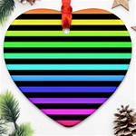 Rainbow Stripes Heart Ornament (Two Sides)