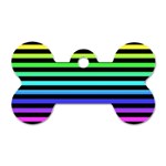 Rainbow Stripes Dog Tag Bone (One Side)