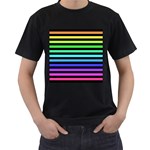 Rainbow Stripes Men s T-Shirt (Black)