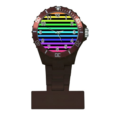 Rainbow Stripes Plastic Nurses Watch from ArtsNow.com Front