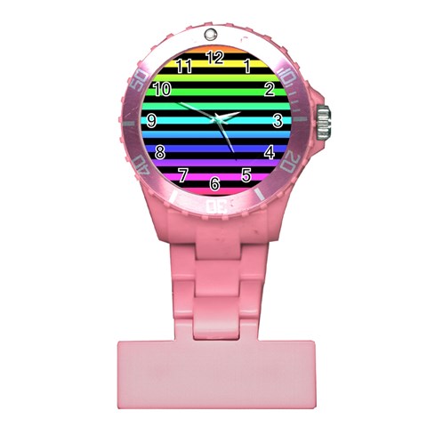 Rainbow Stripes Plastic Nurses Watch from ArtsNow.com Front