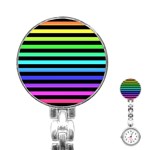 Rainbow Stripes Stainless Steel Nurses Watch