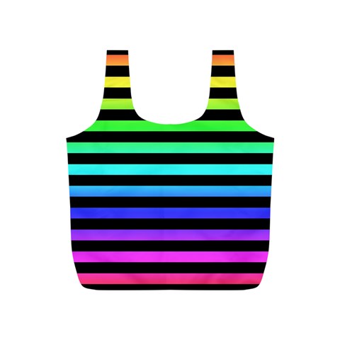 Rainbow Stripes Full Print Recycle Bag (S) from ArtsNow.com Front