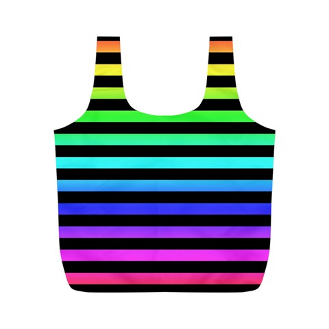 Rainbow Stripes Full Print Recycle Bag (M) from ArtsNow.com Front