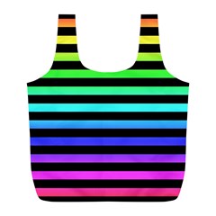 Rainbow Stripes Full Print Recycle Bag (L) from ArtsNow.com Front