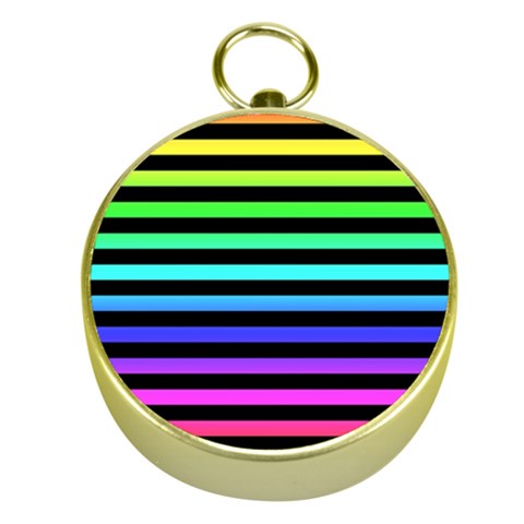 Rainbow Stripes Gold Compasses from ArtsNow.com Front