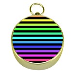 Rainbow Stripes Gold Compasses