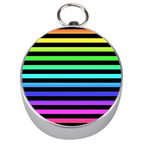 Rainbow Stripes Silver Compasses from ArtsNow.com Front
